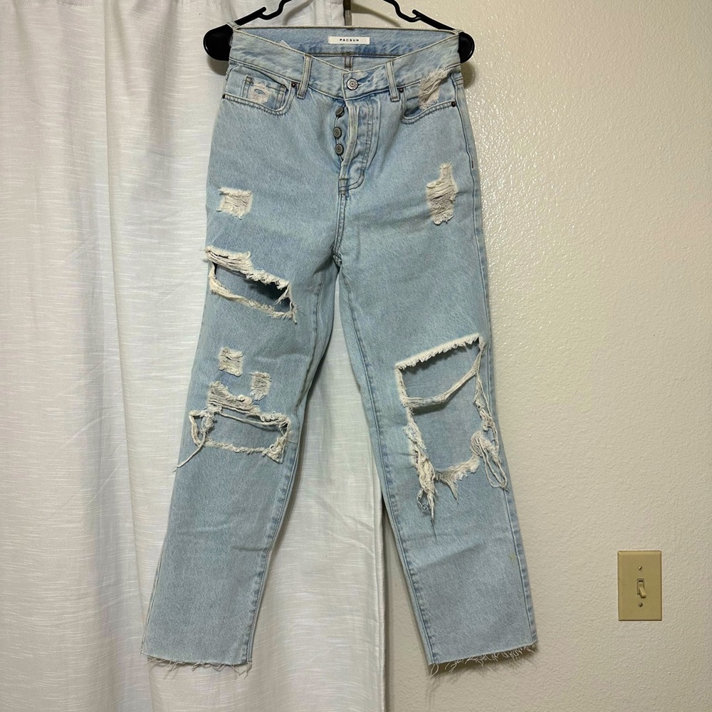 PacSun women’s high waist distressed mom jeans